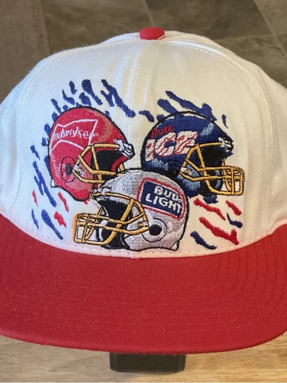 Vintage Usa Budweiser, Bud Ice, Bud Light Football Helmet Snapback Hat Nwots
